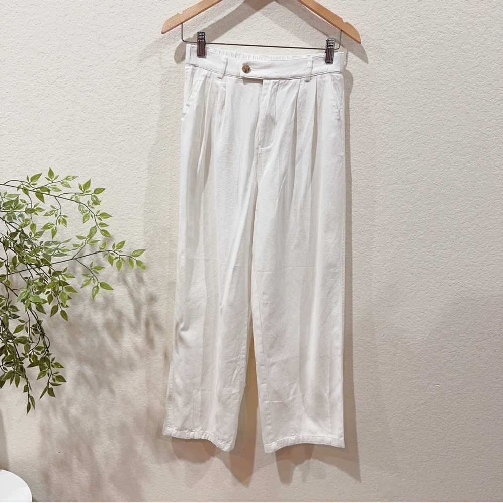 J.Ing Jing High Waisted White Lightweight Denim Jeans Pants Size Xl Nwt — image 3 of 8